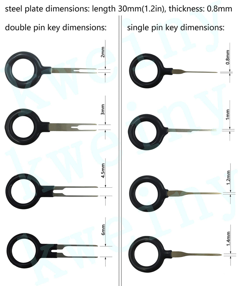 kweiny Auto Terminals Removal Key Tool Set | Car Electrical Wiring Crimp Connector Extractor Puller Release Pin Kit (18 Pieces)