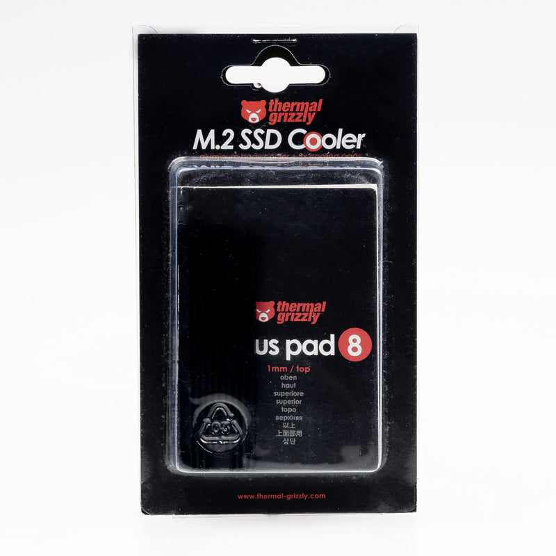 Thermal Grizzly NVMe M.2 SSD Cooler - 2x Thermal Pad, Aesthetic Black Color, SSD Heatsink M.2 - Passive Cooler to Eliminate Speed Reduction of M.2 2280 Solid State Drive