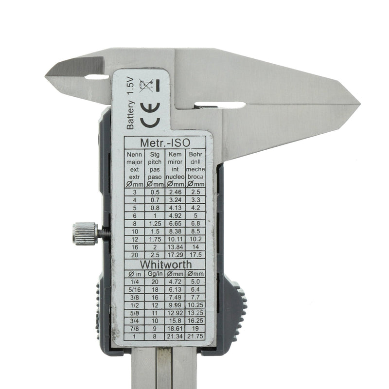 Burg-Wächter digital caliper, high-quality caliper for the finest distances and diameters, including case, display in millimeters and inches, 150 mm, black/gray