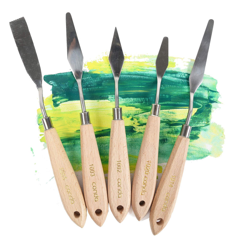 CONDA 11 Piece Stainless Steel Spatula Palette Knife Professional Palette Knife Painting Wood Handle A160PK