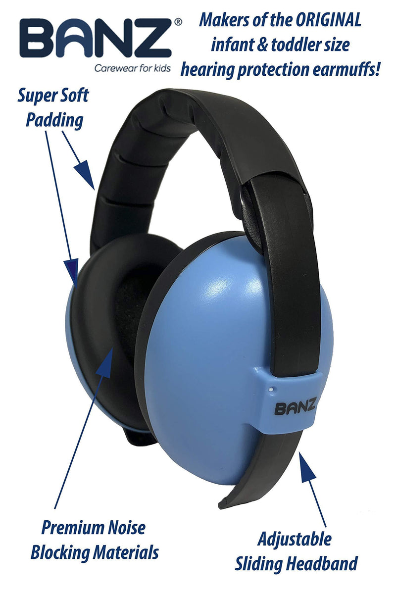 Baby BANZ Earmuffs Infant Hearing Protection â€“ Ages 0-2+ Years â€“ Industry Leading Noise Reduction Rating â€“ Soft & Comfortable â€“ Baby Ear Protection Blue