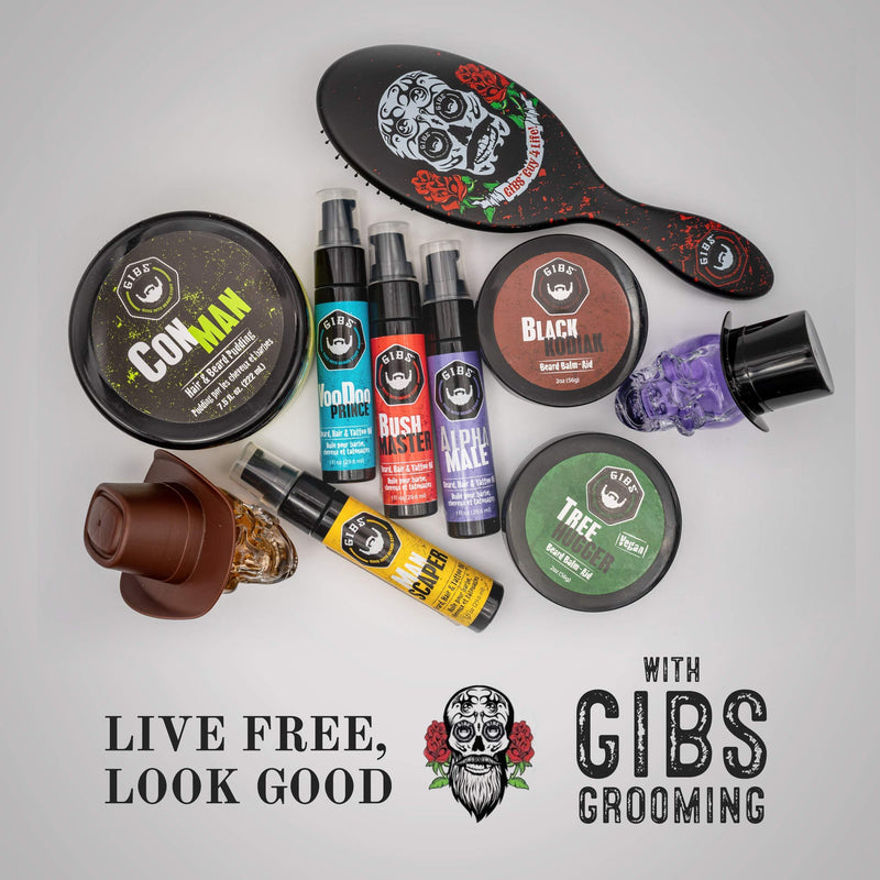 GIBS Grooming Bush Master Beard, Hair & Tattoo Oil- All-Natural with Nutmeg, Leather, Vanilla & Musk Scent- Softens & Strengthens Beard Growth, Moisturizes Skin, 1 Oz. 1 Ounce (Pack of 1) Nutmeg, Leather, Vanilla and Musk