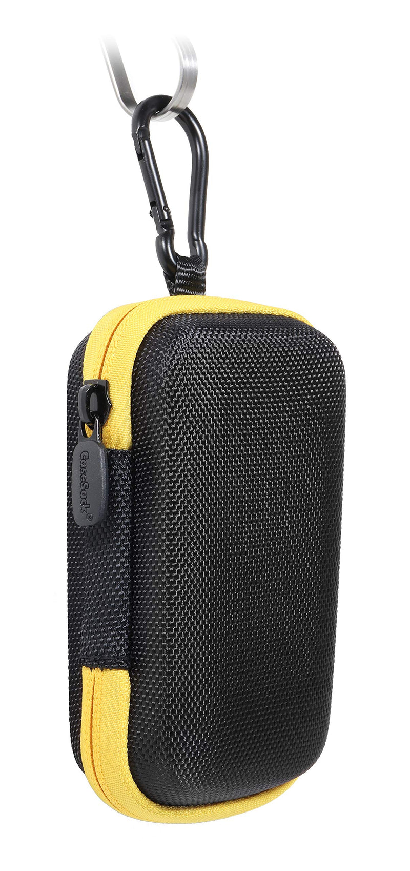 Handheld GPS Case Compatible with Garmin eTrex 22x, 32x, 10, 20, 20x, 30, 30x, 35t and Touch 35, 25, All in one Compact case for eTrex and Charger Cord Black with yellow zip