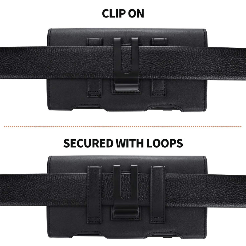 BECPLT Holster for Galaxy Z Fold 4 Leather Pouch Belt Case with Belt Clip Cell Phone Belt Holder Case Cover for Samsung Galaxy Fold 4 5G Galaxy Z Fold3 5G Galaxy Z Fold2 5G - Black