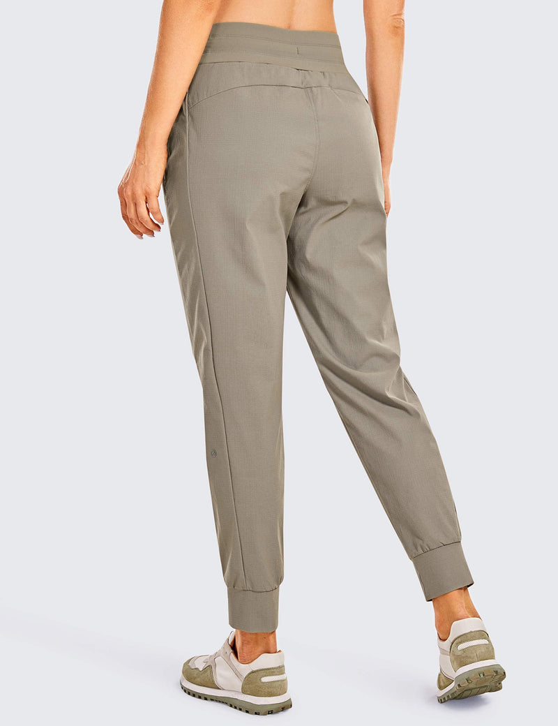 CRZ YOGA Women's Hiking Pants Lightweight Quick Dry Drawstring Joggers with Pockets Elastic Waist Travel Pull on Pants XX-Small Cliff Ash