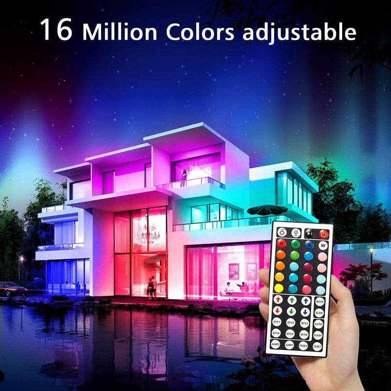 DAYBETTER Led Lights 30ft, Led Strip Lights with Remote and Power Supply Flexible, RGB Color Changing Led Lights for Bedroom Kitchen Home Party M