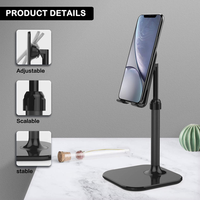 Cell Phone Stand,Doboli Phone Stand for Desk,Phone Holder Stand Compatible with iPhone and All Mobile Phones Tablet Black