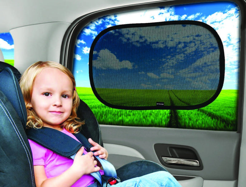 Enovoe Car Window Shade - (2 Pack) - 21"x14" Cling Sunshade for Car Windows - Sun, Glare and UV Rays Protection for Your Child - Baby Side Window Car Sun Shades 2-Pack