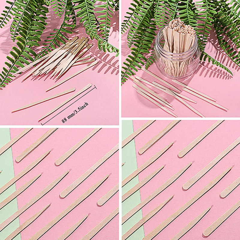 Whaline 400 Pieces Small Wax Sticks Wood Spatulas Applicator Craft Sticks for Hair Eyebrow Removal