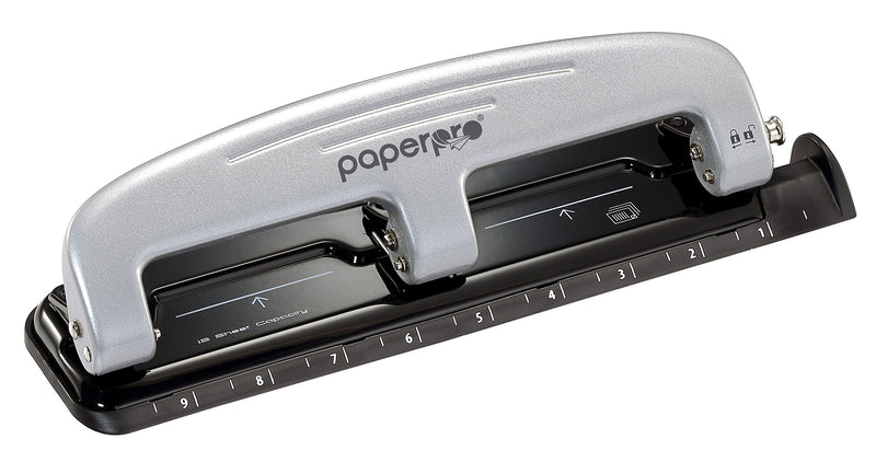 Bostitch Three-Hole Punch, Silver/Black (2101)