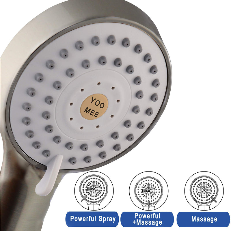 High Pressure Handheld Shower Head with Powerful Shower Spray against Low Pressure Water Supply Pipeline, Multi-functions, w/ 79'' Hose, Bracket, Flow Regulator, Brushed Nickel Finish