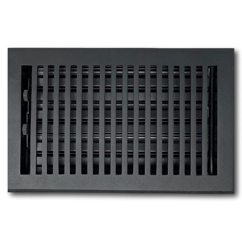 2 x 10 Cast Aluminum Contemporary Vent Cover - Black (Overall: 3.75 x 11.5) 2 x 10 (Overall: 3.75 x 11.5)