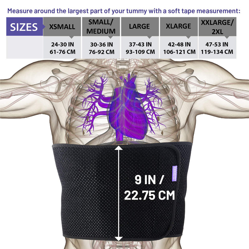 Everyday Medical Abdominal Binder Post Surgery - with Bamboo Charcoal Accelerate Healing and Reduce Swelling After C-Section, Abdomen Surgeries, Tummy Tuck, Bladder & Gastric Bypass Belly Girdle Small/Medium (Pack of 1)