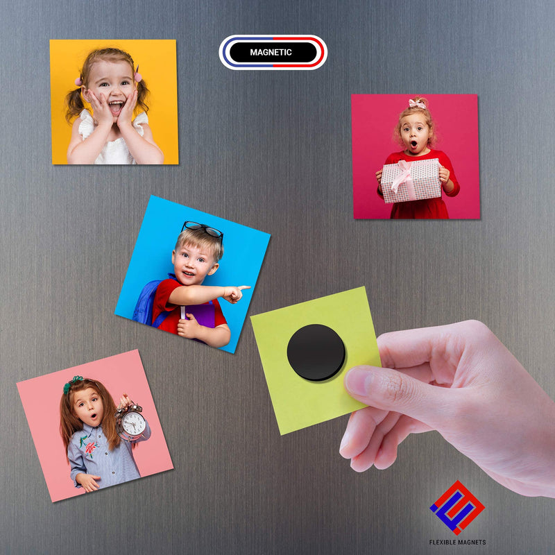 Flexible Magnets 1" Round Disc with Adhesive Backing - 50 Pcs