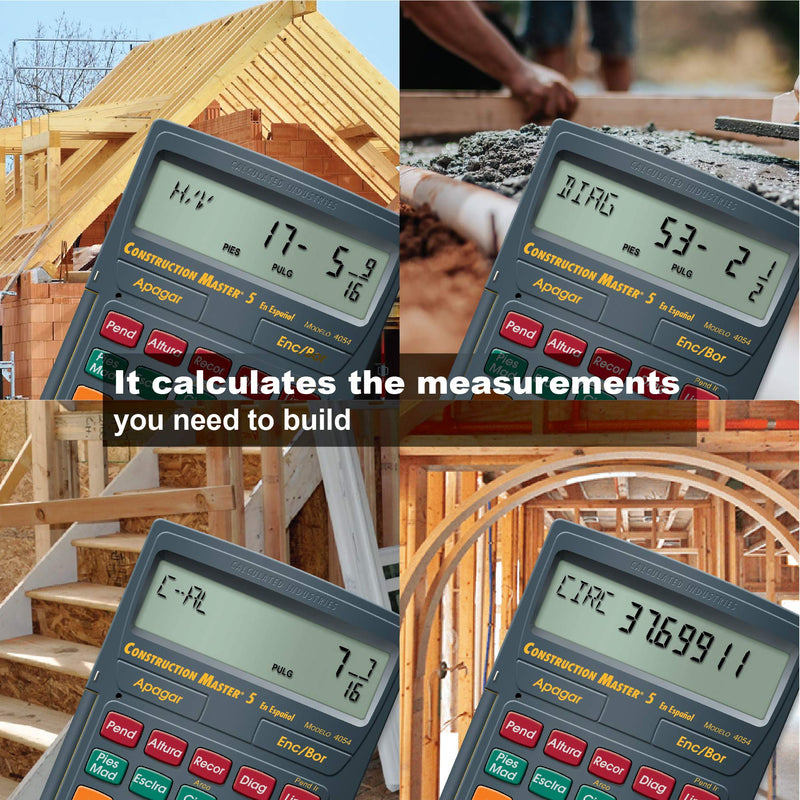Calculated Industries 4054 Construction Master 5 en Espanol Construction Feet-Inch-Fraction Calculator for Carpenters [Calculadora de construcciÃ³n con pies, pulgadas y fracciones para carpinteros] CM5 en Espanol