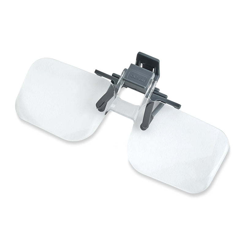 Carson Clip and Flip, Clip-On, Flip-Up Magnifying Lenses For Fly Tying, Reading, Hobby, Crafts and Other Low Vision Tasks 1.5x Power (+2.25 Diopters)
