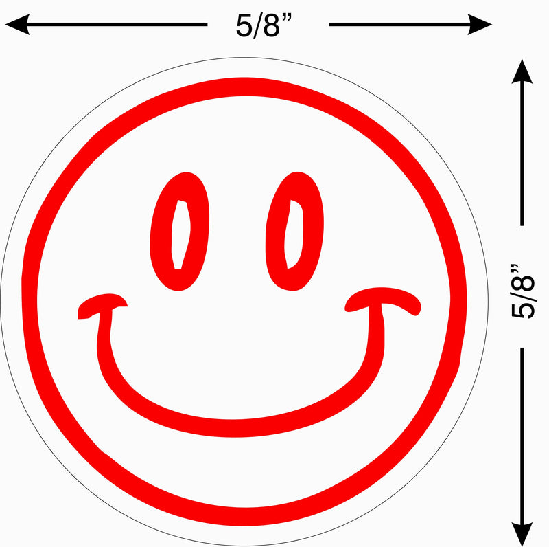 Supply360 AS-IMP2006 Round Teacher Samp - Smiley Face Design #2, Red Ink, Durable, Light Weight Self-Inking Stamp, 5/8" Impression Area