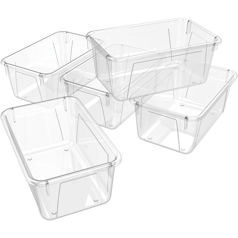 Storex Crystal Clear Cubby Storage Bin, 5.2" x 7.8" x 12.1"
