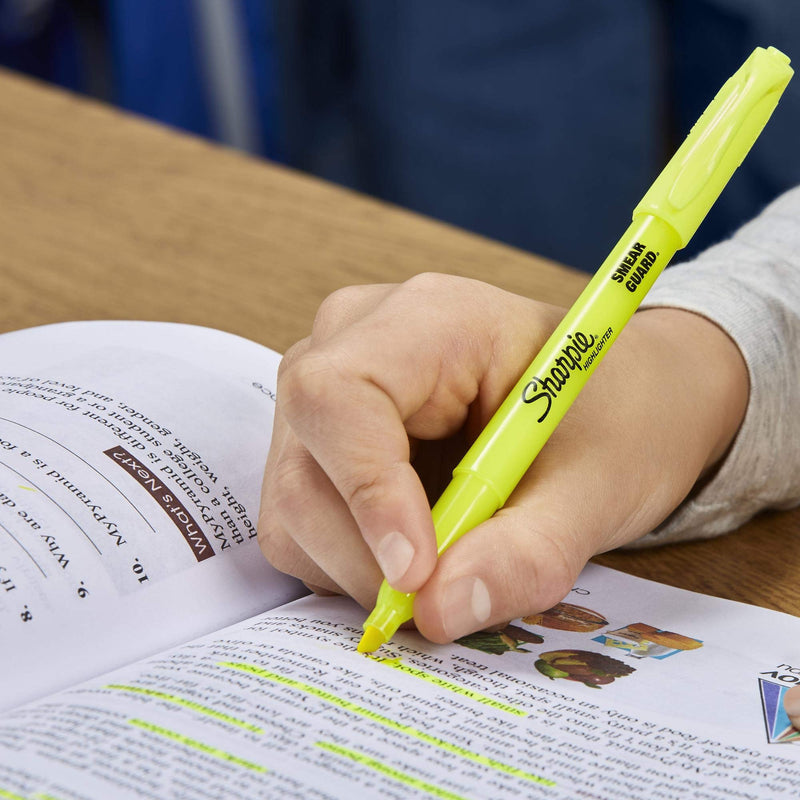 Sharpie Accent Pocket-Style Highlighters, 2 Fluorescent Yellow Highlighters (27162PP)