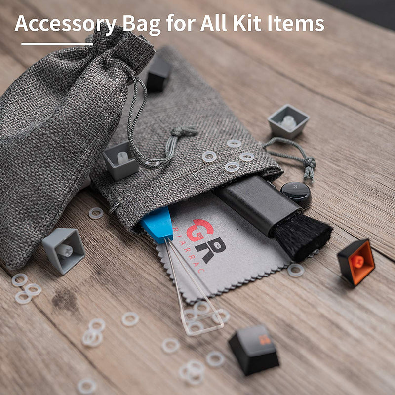 Griarrac Mechanical Keyboard O Ring Switch Dampener with Keycap Puller Remover Brush Accessory Bag, for Cherry MX Kailh Box Gateron 40A-L (150pcs)
