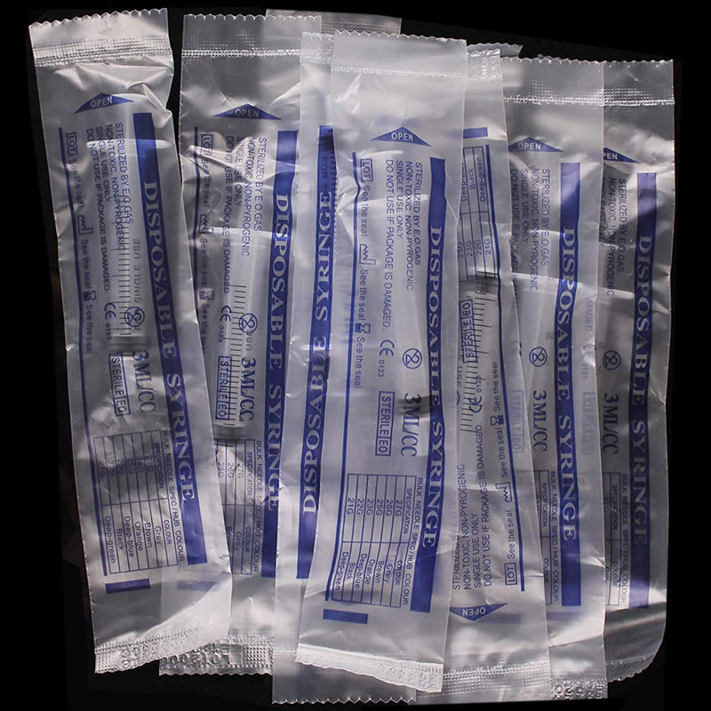 3ml 3cc Plastic Syringe with Measurement, Without Needle, 15 Pack Individual Sealed Wrapped for Refilling and Measuring Liquids, Scientific Labs, Feeding Pets or Little Animals