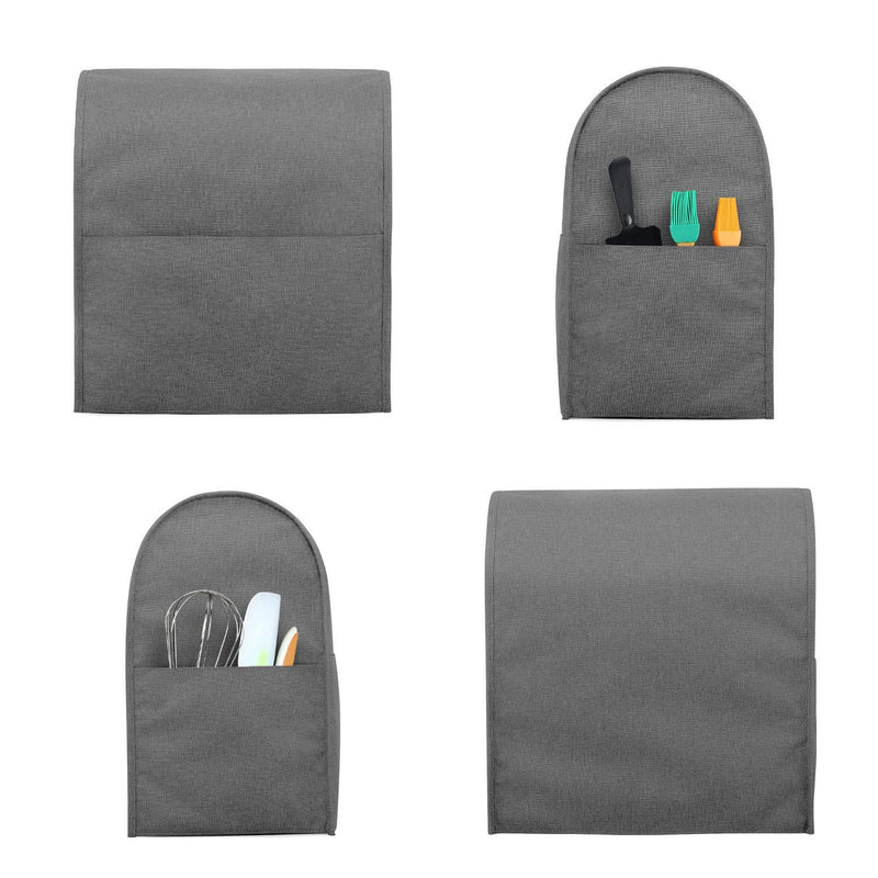 Luxja Dust Cover Compatible with 6-8 Quart Stand Mixer, Cloth Cover with Pockets for Stand Mixer and Extra Accessories (Compatible with 6-8 Quart Stand Mixer), Gray Fits for 6-8 Quart