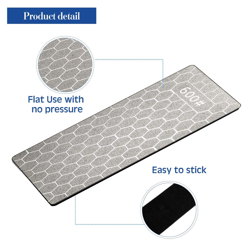 4 Pieces Diamond Sharpening Stone Grit Diamond Plate Honing Stone Diamond Stone for Kitchen Sharpening Dull, Blunt or Tired Edges, 5.9 x 2.48 Inches (400/600/1000/1200 Grit) 400/600/1000/1200 Grit