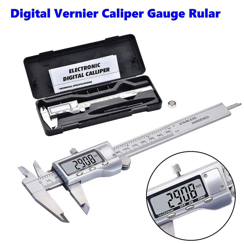EZT 150mm Electronic Digital Caliper with Stainless Steel Body and Waterproof Protection Design, Auto Off Featured Vernier Caliper (6‘’Stainless Steel) A003