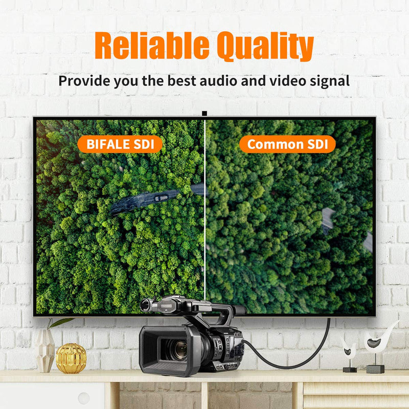 SDI Cable 25ft, BIFALE 3G HD-SDI Cable, Heavy Duty BNC to BNC Cable 75 Ohm, 1080P for Video Security Camera CCTV Systems Video Coaxial Cable 25Feet