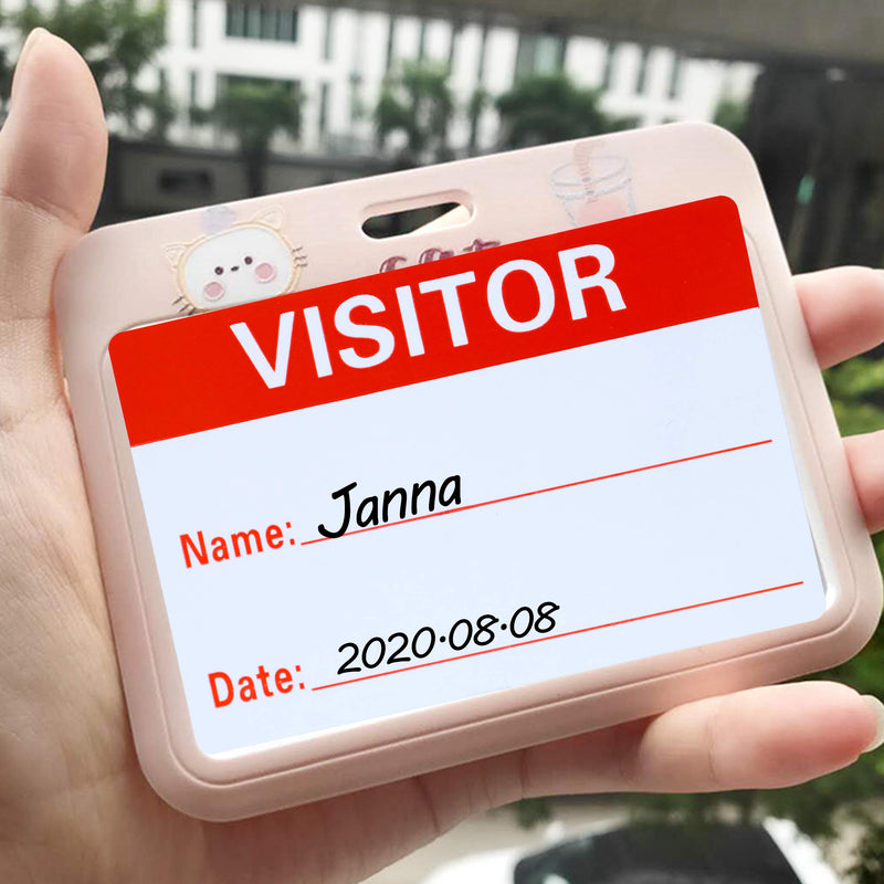 Hybsk Visitor Pass Red Visitor Identification Labels 2x3 inch Stickers 300 Labels Per Roll (Red)