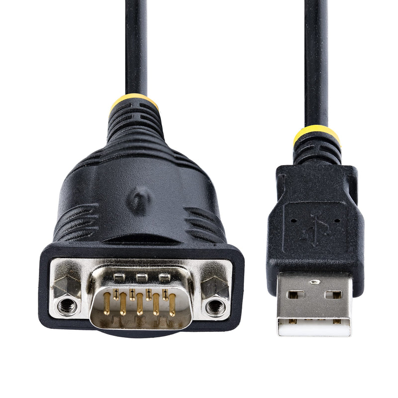 StarTech.com 3ft (1m) USB to Serial Cable, DB9 Male RS232 to USB Converter, Prolific IC, USB to Serial Adapter for PLC/Printer/Scanner/Switch, USB to COM Port Adapter, Windows/Mac (1P3FP-USB-SERIAL)