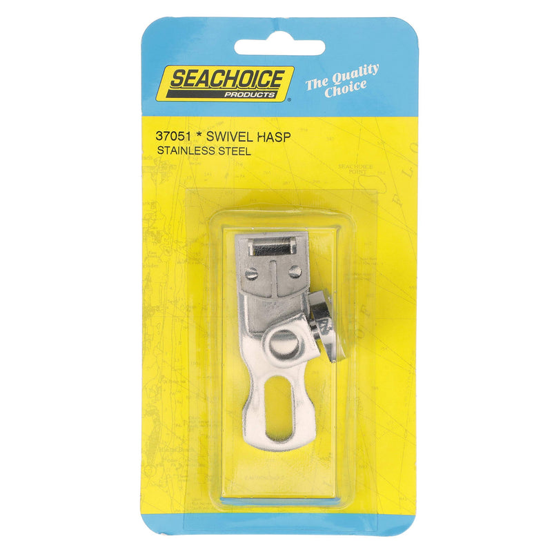 Seachoice Marine-Grade Safety Hasp w/Swivel Eye, Polished 316 Stainless Steel, 3 in. X 1-1/4 in.