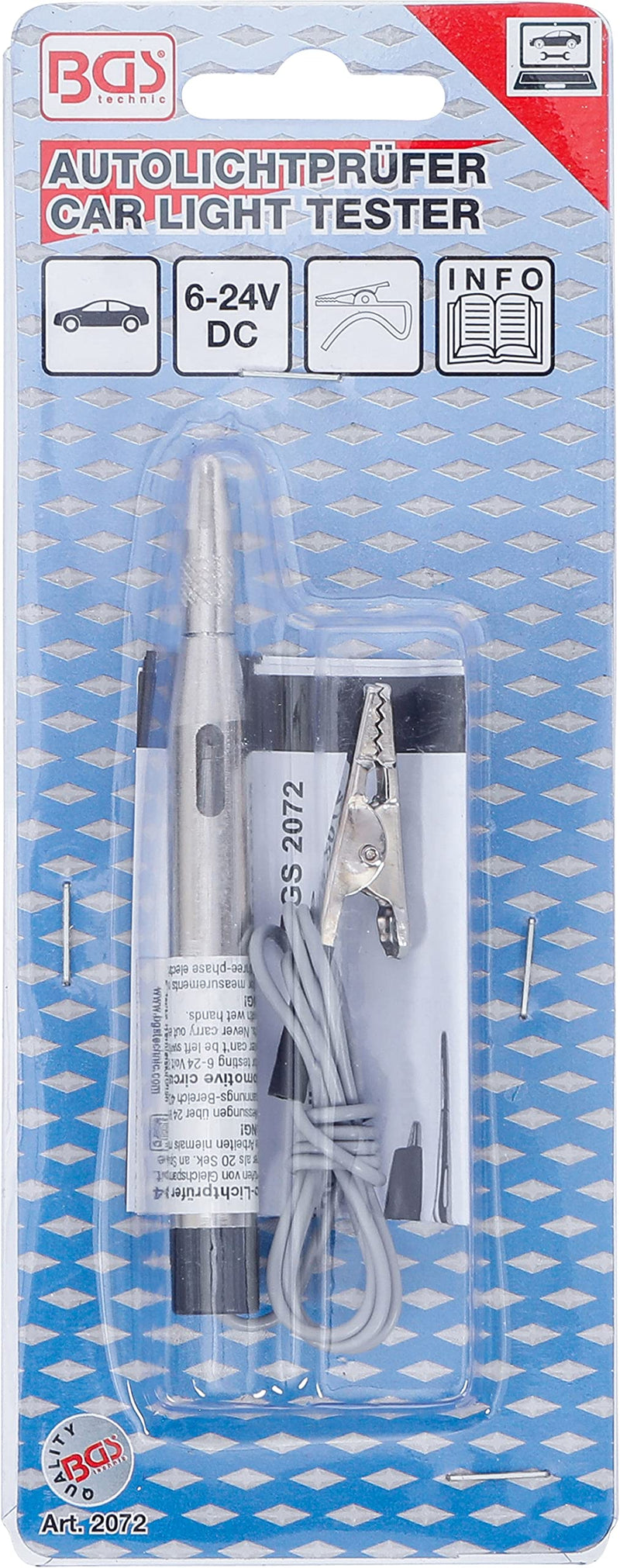 BGS 2072 | Car light tester | 6 - 24V | with fixed cable and crocodile clip