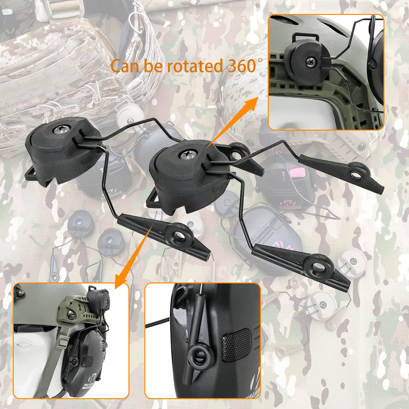 ARC Rail Adapters Accessories for Walker Electronic Earmuffs,1Pair Black Mounting Adapter