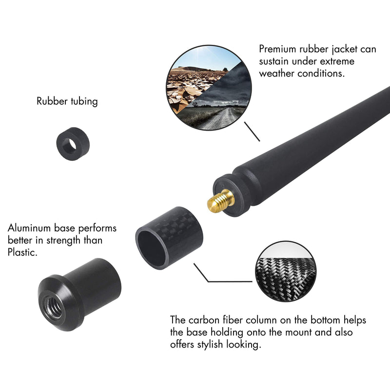 Rydonair Antenna Compatible with Harley Davidson 1998-2021 | 7 inches Flexible Rubber Antenna Replacement | Designed for Optimized FM/AM Reception