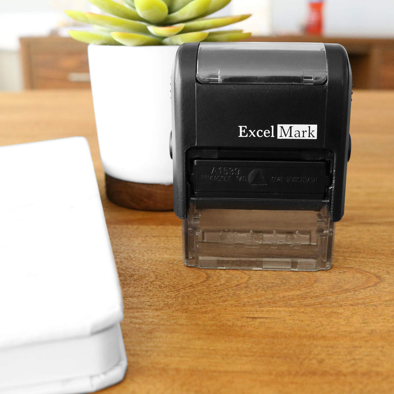 ExcelMark Paid Self Inking Rubber Stamp - Red Ink with 5cc Refill Ink