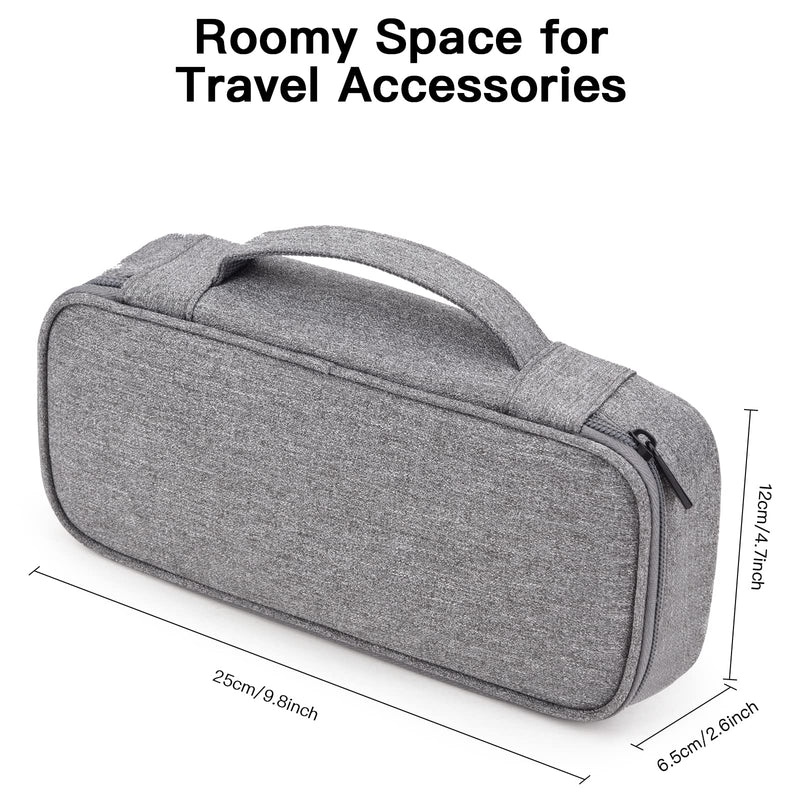 Tech Organizer Travel Case, Electronics Carrying Pouch Bag for Cable, Charger & Cords, External Power Bank, Portable Hard Drive (Dark Grey) Large Dark Grey-L