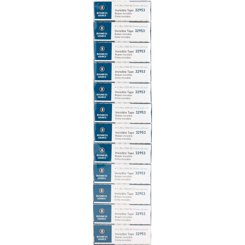 Business Source BSN32953 Premium Invisible Tape Value Pack, Clear (12 PACK) 1 In