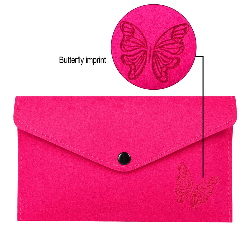 File Folder Butterfly Carved Felt Storage Case Bag Utility Flet Bags for Check Wallet Cosmetics Envelope File Document Holder Storage Pouch for Family，Office,Business,School Supplies（2 Pack）