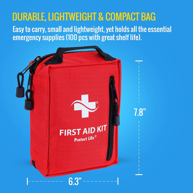 First Aid Kit - Lightweight First Aid Kit for Camping and Hiking, Travel Essentials, Road Trips - Emergency & Medical Supplies