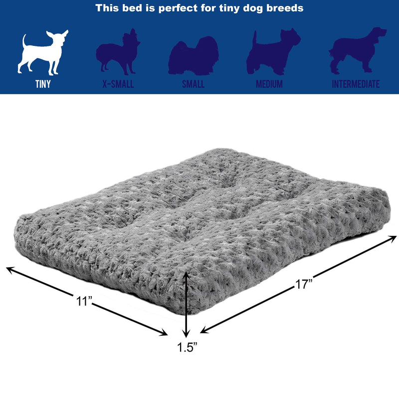 MidWest Homes for Pets Plush Dog Bed | Coco Chic Dog Bed & Cat Bed 18 Inch (Pack of 1) Gray