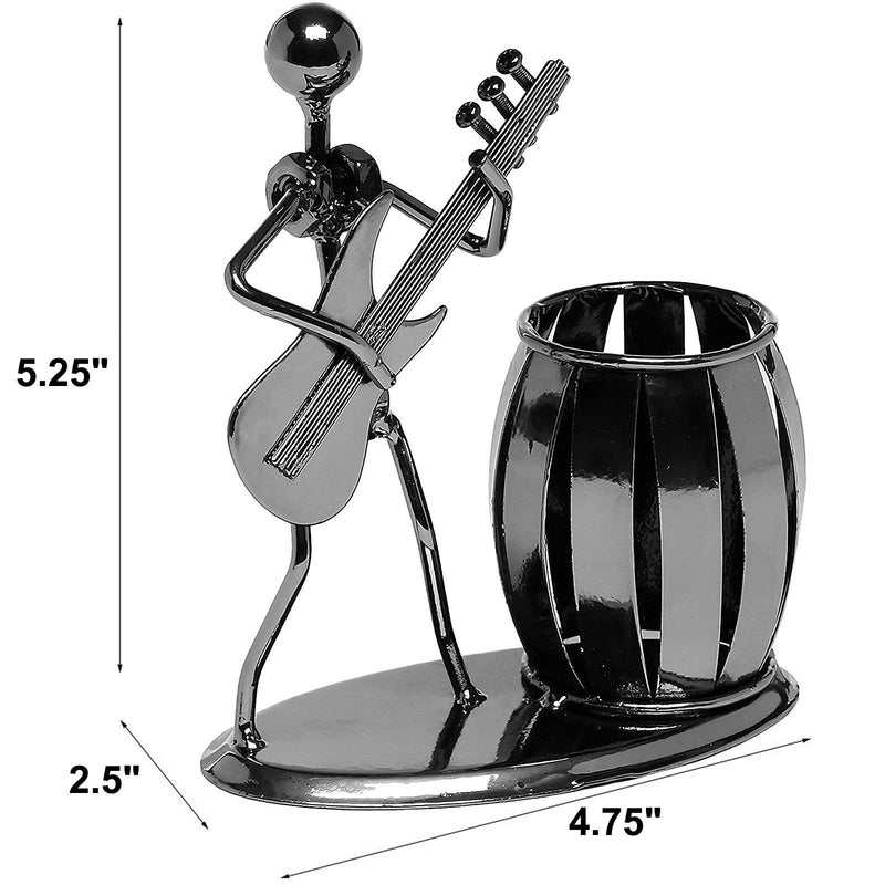 Metal Pencil Holder, Office Supply Pen Organizer Desktop Decoration Stand Container (Guitar) Guitar