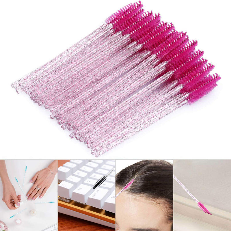 300 Disposable Mascara Wands Eyelash Brush Spoolies for Eye Lash Extension, Eyebrow and Makeup Crystal Tbestmax 01 Multi-colored