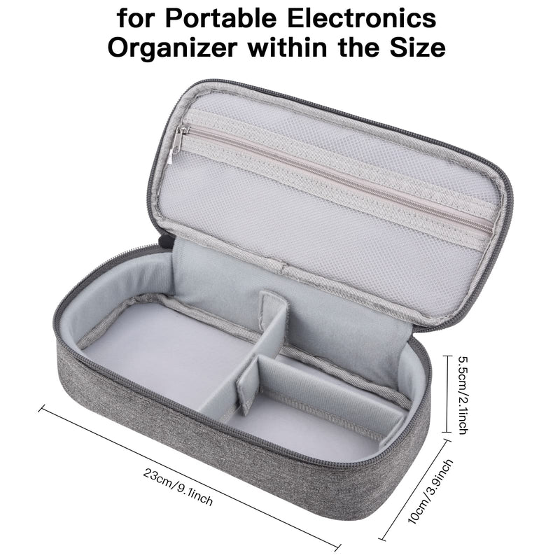 Tech Organizer Travel Case, Electronics Carrying Pouch Bag for Cable, Charger & Cords, External Power Bank, Portable Hard Drive (Dark Grey) Large Dark Grey-L