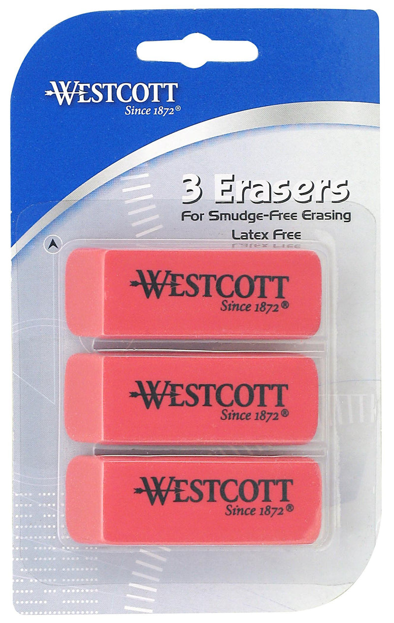 Westcott Erasers, 3 Pack