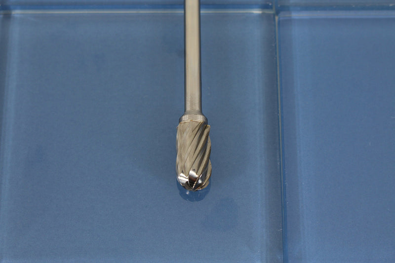 TEMO SC-5L6 NF Aluminum Cut Carbide Rotary Burr File, 1/2 Inch Head Cylinder Ball, 1/4 Inch Diameter 6 Inch Long Shank 6" SC-5L6