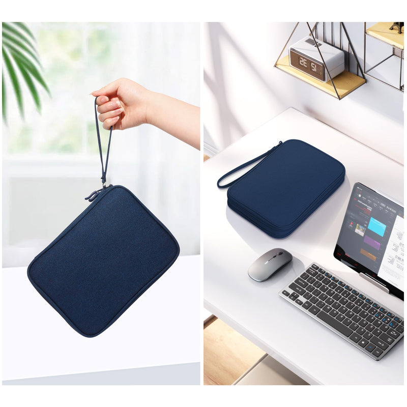 CILLA Electronics Organizer Travel, Travel Cord Organizer Case, Compact Electronics Accessories Bag for Cable, Cord, Charger, Phone Navy Blue