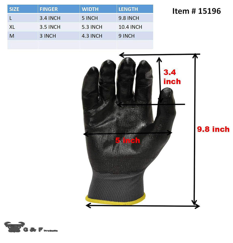6 PAIRS Men's Working Gloves with Micro Foam Coating - Garden Gloves Texture Grip - men’s Work Glove For general purpose, construction, yard work, Large Men's Large Family Pack 6 Pairs