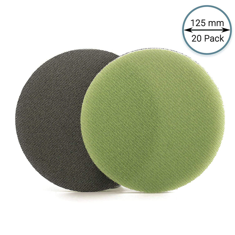 GLASS POLISH GP14503 GlasX-120 Medium Grade Abrasive Disc with Hook and Loop, Silicon Carbide Sanding Disc/Ø 5 inch/Pack of 20 Discs