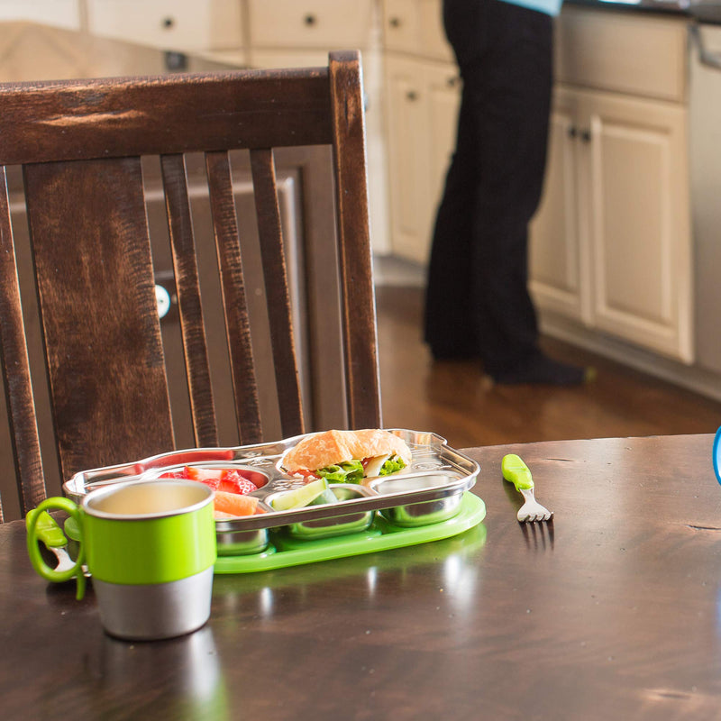 Innobaby Din Din Smart Stainless Steel Cup (9 oz) with Handle for Babies, Toddlers and Kids. BPA Free, Green 1